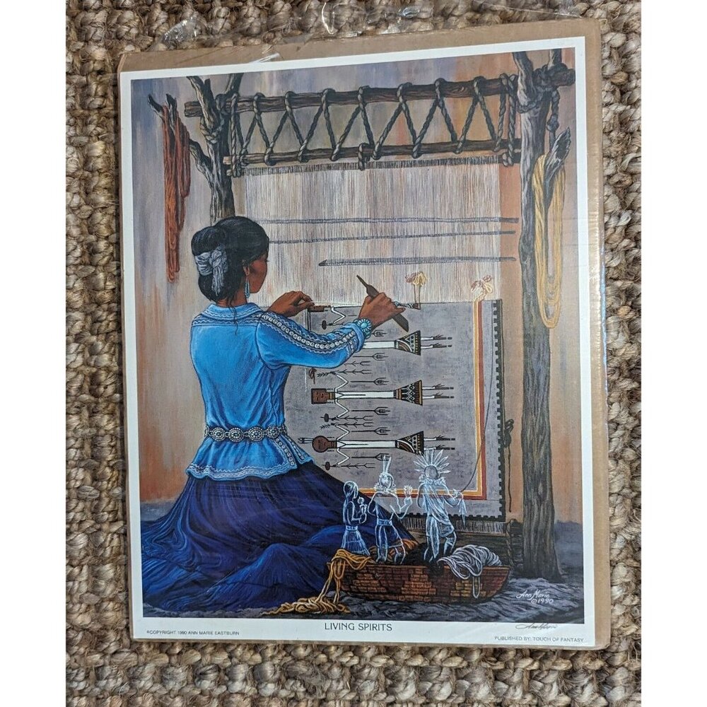Native American Lithograph 1990 VTG Ann Marie Eastburn "Living Spirits" Kachina